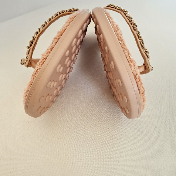 CHANEL Thong Flip Flops  Sandals Pink Lambskin Chain CC Authentic EU 40/ US 10 - Picture 7 of 15